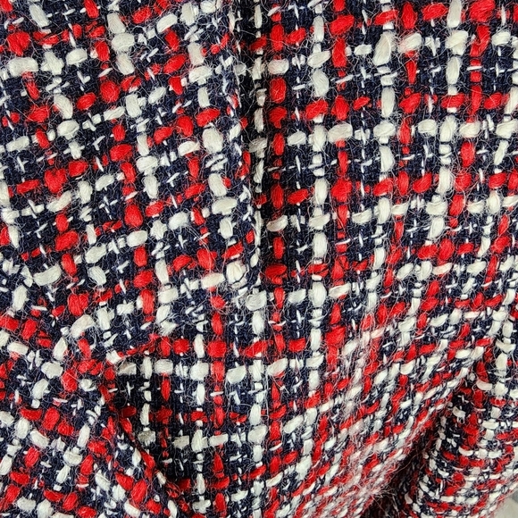 Vintage 80s Boucle Single Breasted Blazer Red White Blue Lion Insignia Buttons - Picture 9 of 15